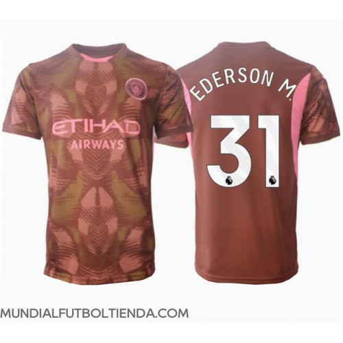 Camiseta Manchester City Ederson Moraes #31 Portero Primera Equipación Replica 2024-25 mangas cortas